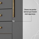 Ver mais imagens de Guarda Roupa Solteiro 6 Portas 3 Gavetas Taurus - Nature/alasca
