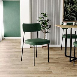 Cadeira Decorativa Estofada Sala de Jantar Mila Laminado Verde Musgo - Fdecor - 3
