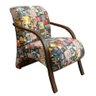 Poltrona Vênus Estampada 1 Lugar Braço Madeira D Salla Retro Bar 107 - 1