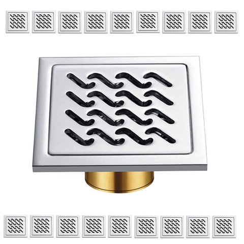 Ralo Aço Inox 10x10 Kit 18 Uni Banheiro Anti Odor Anti Inseto Lavabo Quintal Higienico Lavanderia Re
