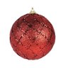 Bola Decorada Natal C/3 Und Pvc Vermelho 10cm Florarte - 1