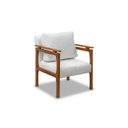 Ver imagem 2 de Kit 4 Poltrona Sala Decorativa Dallas Estofada Boucle Cru Base Madeira Castanho - Arkell