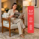 Ver imagem 4 de Kit 4 Poltrona Sala Decorativa Dallas Estofada Boucle Cru Base Madeira Castanho - Arkell