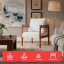 Ver imagem 3 de Kit 4 Poltrona Sala Decorativa Dallas Estofada Boucle Cru Base Madeira Castanho - Arkell