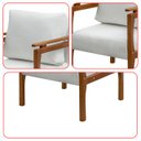 Ver imagem 7 de Kit 4 Poltrona Sala Decorativa Dallas Estofada Boucle Cru Base Madeira Castanho - Arkell