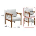 Ver mais imagens de Kit 4 Poltrona Sala Decorativa Dallas Estofada Boucle Cru Base Madeira Castanho - Arkell