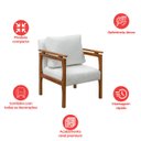 Ver imagem 5 de Kit 4 Poltrona Sala Decorativa Dallas Estofada Boucle Cru Base Madeira Castanho - Arkell