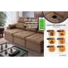 Sofá Retrátil Reclinável Verona Usb + Porta Copo 2,30m Suede Velut Bege C/ Molas no Assento - - 4