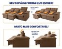 Ver imagem 5 de Sofá Retrátil Reclinável Verona Usb + Porta Copo 2,30m Suede Velut Bege C/ Molas no Assento -