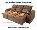Ver imagem 6 de Sofá Retrátil Reclinável Verona Usb + Porta Copo 2,30m Suede Velut Bege C/ Molas no Assento -