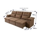 Ver imagem 3 de Sofá Retrátil Reclinável Verona Usb + Porta Copo 2,30m Suede Velut Bege C/ Molas no Assento -