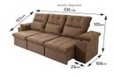 Ver imagem 3 de Sofá Retrátil Reclinável Verona Usb + Porta Copo 2,30m Suede Velut Bege C/ Molas no Assento -