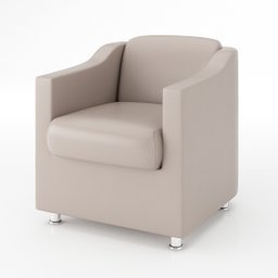 Poltrona Bia para Salão Beleza Consultório Balaqui Decor Cor: Courino Bege - 1