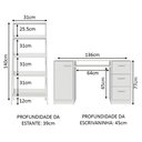 Ver imagem 3 de Escrivaninha Madesa Alaska + Estante Escada - Branco