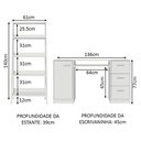 Ver imagem 3 de Escrivaninha Madesa Alaska + Estante Escada - Branco