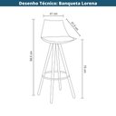 Ver imagem 6 de Kit 2 Banquetas Altas Lorena Rivatti Polipropileno Nude Base Madeira