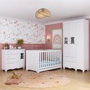 Ver imagem 2 de Quarto de Bebê Completo com Berço Americano 3 em 1 Colchão Ternura Multimóveis Mp4671 Branco