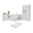 Ver imagem 1 de Quarto de Bebê Completo com Berço Americano 3 em 1 Colchão Ternura Multimóveis Mp4671 Branco