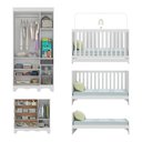 Ver imagem 5 de Quarto de Bebê Completo com Berço Americano 3 em 1 Colchão Ternura Multimóveis Mp4671 Branco