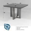 Ver imagem 2 de Mesa MDF/Vidro 90x90 Paola Bom Pastor