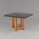 Ver imagem 1 de Mesa MDF/Vidro 90x90 Paola Bom Pastor