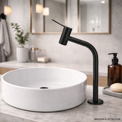 Torneira para Banheiro Australis Meber Metais Preto/Matte