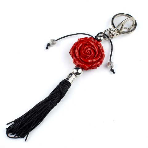 Chaveiro Rosa Orixás em Murano 16 Cm Umbanda Candomblé:pomba Gira Preto Vermelho