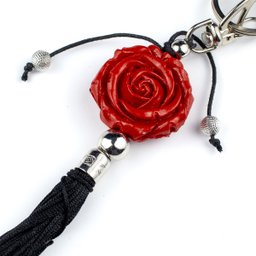 Chaveiro Rosa Orixás em Murano 16 Cm Umbanda Candomblé:pomba Gira Preto Vermelho - 2