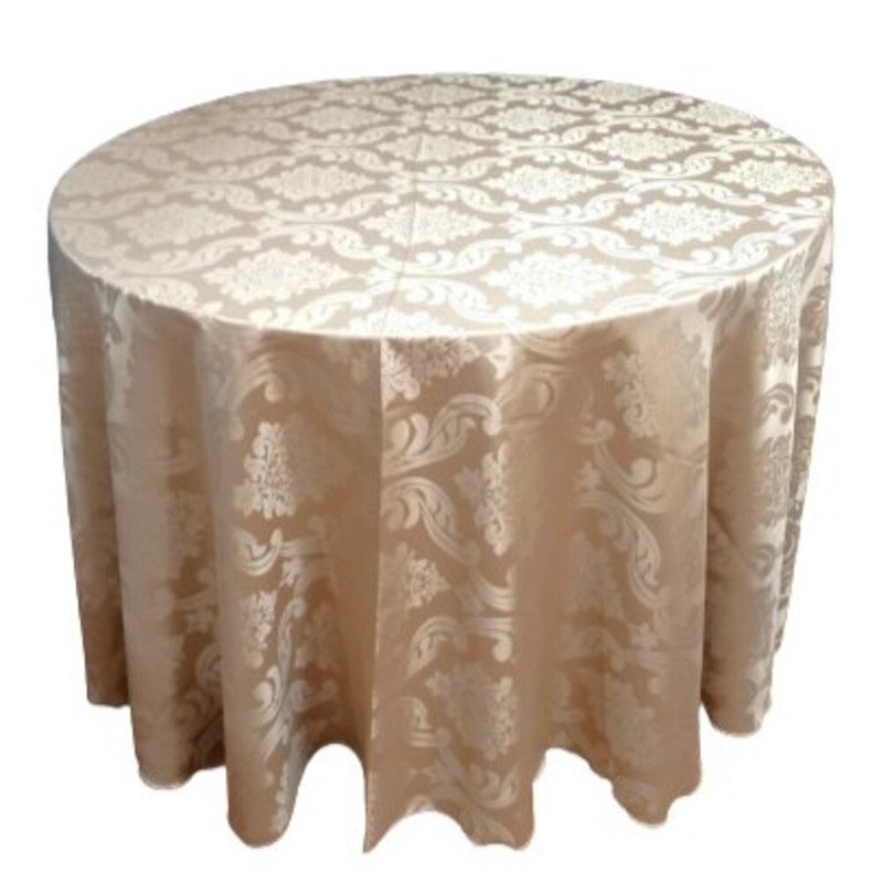 Toalha de Mesa Redonda Jacquard 2,80: Bege