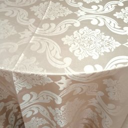 Toalha de Mesa Redonda Jacquard 2,80: Bege - 2