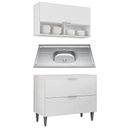 Ver imagem 1 de Armário de Cozinha CP01 com Pia 100cm Pérola Z34 Branco - Mpozenato
