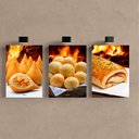 Ver imagem 2 de Kit 3 Quadro Decorativo Salgados Lanchonete Panificadora Moderno 40x28cm