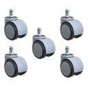 Ver imagem 1 de Kit 5 Rodinhas/cadeira Anti Risco Roda Silicone Pu Cinza