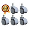 Kit 5 Rodinhas/cadeira Anti Risco Roda Silicone Pu Cinza - 3