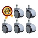 Ver imagem 3 de Kit 5 Rodinhas/cadeira Anti Risco Roda Silicone Pu Cinza