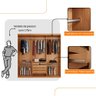 Guarda Roupa Casal Connor 100 Mdf 3 Portas e 4 Gavetas - Moderna Mobília - 4