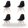 Conjunto 4 Cadeiras Eiffel Pés Madeira Maciça Urban Wood Elomio Preto - 1
