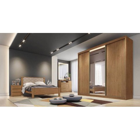Guarda Roupa Casal com 1 Porta Espelhada 6 Gavetas - Londres-cumaru - Móveis Novo Horizonte