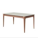 Ver imagem 4 de Conjunto de Jantar Mesa 1,60 com Vidro Addar 6 Cadeiras Saga - Linho Off White - Linked 02