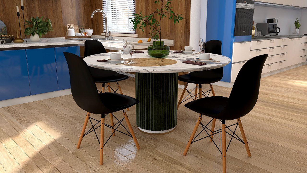 Conjunto com 4 Cadeiras de jantar Eames Ajl Design Moderno