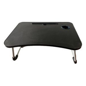 Mesinha Portátil Notebook Dobrável 48cm Cama com Porta Copo:preto