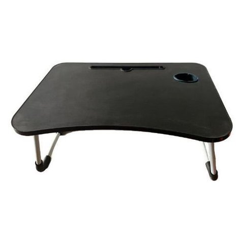 Mesinha Portátil Notebook Dobrável 48cm Cama com Porta Copo:preto