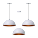 Ver imagem 1 de Kit 3 Lustres Pendentes Interno Balcão Jantar Meia Lua 30 Cm Cor: Branco