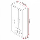 Ver imagem 4 de Guarda-roupa Infantil Bella 3 Portas 2 Gavetas Flex Rosa/branco - Pnr Móveis