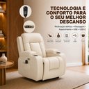 Ver imagem 5 de Poltrona do Papai Elétrica Reclinável Austin com Massagem Aquecimento Entrada USB/USB-C PU Bege G94