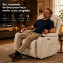 Ver mais imagens de Poltrona do Papai Elétrica Reclinável Austin com Massagem Aquecimento Entrada USB/USB-C PU Bege G94