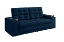 Ver imagem 4 de Sofá Confort Premium 1,70m Assento Retrátil e Reclinável Porta Copos e USB Suede Azul - Xflex Sofas