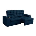 Ver imagem 3 de Sofá Confort Premium 1,70m Assento Retrátil/reclinável Porta Copos e Usb Suede Azul - Xflex Sofas