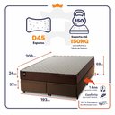 Ver imagem 2 de Conjunto Box Baú Super King Atlanta Marrom 193x203x69 Espuma D45