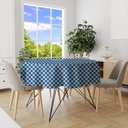 Ver imagem 1 de 4 Toalha Mesa TNT Xadrez Festa Junina Italiana Az Redonda